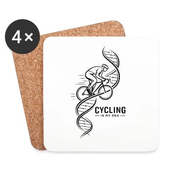 DNA Fahrrad Helix Motiv - Untersetzer (4er-Set) - Weiß - Vorne