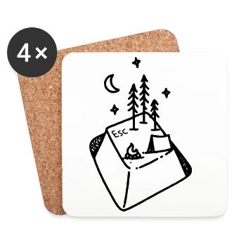 ESC Nature | Geek-Camping - Untersetzer (4er-Set) - Weiß - Vorne