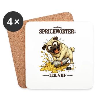 Sprichwort Auf die Tube drücken - Untersetzer (4er-Set) - Weiß - Vorne