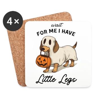 Dachshund Ghost Halloween Pumpkin - Coasters (set of 4) - white - Front