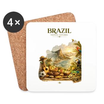 Brazil Tropical Explorer Artwork - Untersetzer (4er-Set) - Weiß - Vorne
