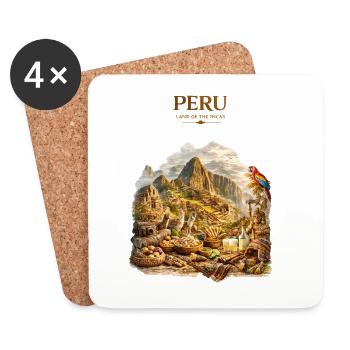 Peru Inca Land Heritage Art - Untersetzer (4er-Set) - Weiß - Vorne