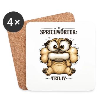Sprichwort Den Mund zu voll genommen - Untersetzer (4er-Set) - Weiß - Vorne