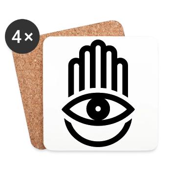 main de Fatma Hamsa - Dessous de verre (lot de 4) - blanc - Devant