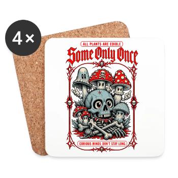 Some Only Once Organic Plantlover - Coasters (set of 4) - white - Front