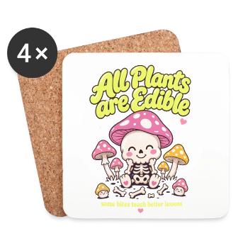 All Plants Are Edible Organic Gardening - Coasters (set of 4) - white - Front