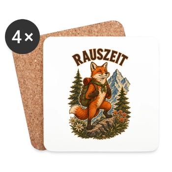 Rauszeit Fuchs im Bergwald - Untersetzer (4er-Set) - Weiß - Vorne