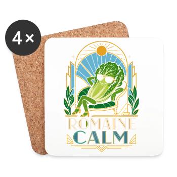 Romaine Calm Salad Pun - Coasters (set of 4) - white - Front