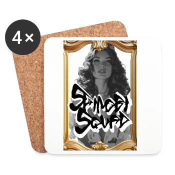 Graffiti Noir Portrait Frame - Coasters (set of 4) - white - Front