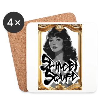 Framed Graffiti Glam Portrait - Coasters (set of 4) - white - Front