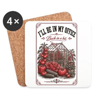 Ill Be In My Office Organic Gardening - Coasters (set of 4) - white - Front