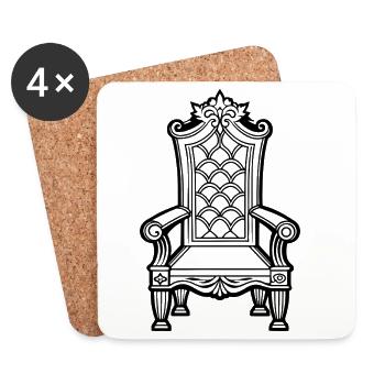 Throne Chair - Coasters (set of 4) - white - Front