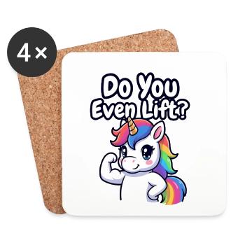 Unicorn Gym Do You Even Lift? - Coasters (set of 4) - white - Front