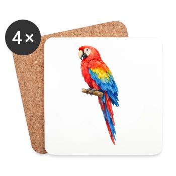 Vibrant parrot coloring - Coasters (set of 4) - white - Front