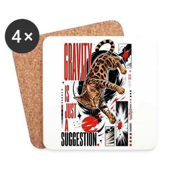 Gravity is Just a Suggestion – Weightless Bengal - Coasters (set of 4) - white - Front