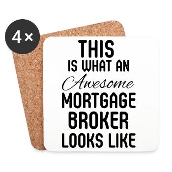 Mortgage Broker Realtor Closing Real Estate Agent  - Coasters (set of 4) - white - Front