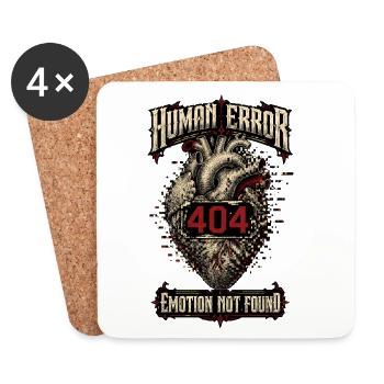 Human Error – Emotion Not Found - Coasters (set of 4) - white - Front