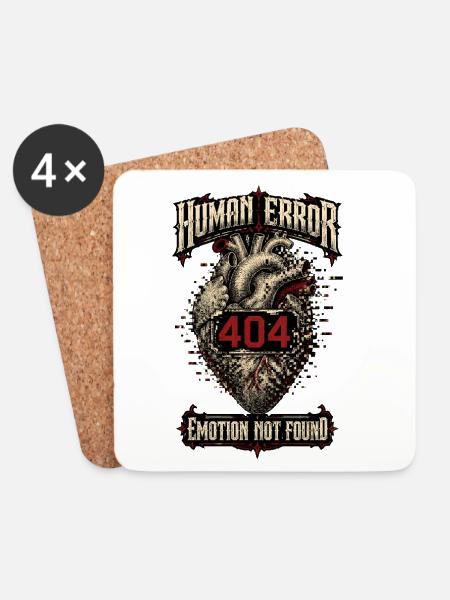 Human Error – Emotion Not Found - Untersetzer (4er-Set) - Weiß
