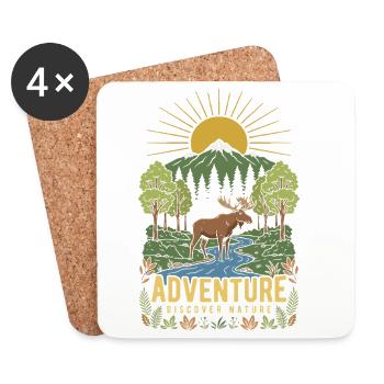 Nature Adventure: Mountains and River - Coasters (set of 4) - white - Front