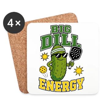 Big Dill Energy Pickleball - Coasters (set of 4) - white - Front