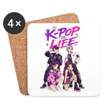 Kpop Is Life - Dessous de verre (lot de 4) - blanc - Devant