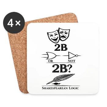 2B OR NOT 2B Logic Gate Mashup - Coasters (set of 4) - white - Front