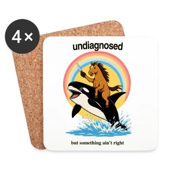 Pony on Orca – Absurd Chaos - Coasters (set of 4) - white - Front