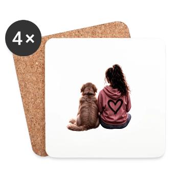Girl with Goldie - Coasters (set of 4) - white - Front