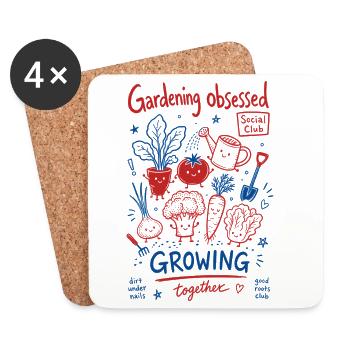 Urban Gardening Gardening Obsessed Growing - Coasters (set of 4) - white - Front