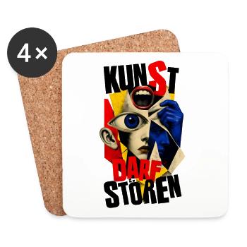 Kunst Darf Stören – Collage Streetart & Dadaismus  - Untersetzer (4er-Set) - Weiß - Vorne