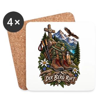 Der Berg ruft: Alpenexpedition - Untersetzer (4er-Set) - Weiß - Vorne
