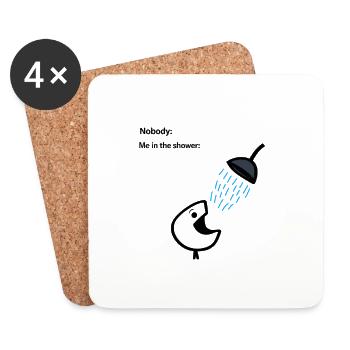 Introvert Shower Humor Alone Time - Coasters (set of 4) - white - Front