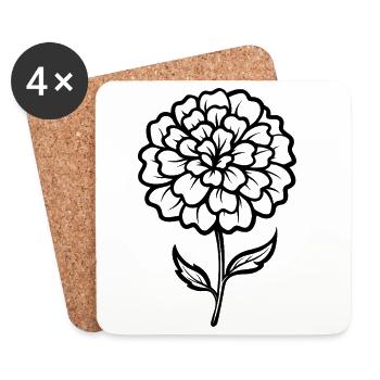 Marigold flower - Coasters (set of 4) - white - Front