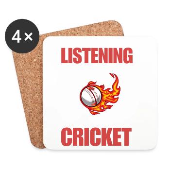 Cadeau drôle pour les amateurs de cricket au joueur-entraîneur Papa - Dessous de verre (lot de 4) - blanc - Devant