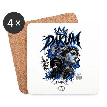 DAKUM Mystère d’Art de rue Bleu - Dessous de verre (lot de 4) - blanc - Devant