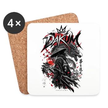 DAKUM Drachenkrieger Samurai - Untersetzer (4er-Set) - Weiß - Vorne