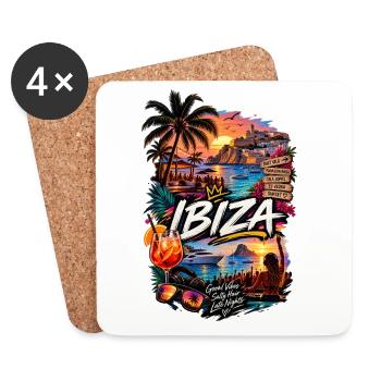Ibiza Feeling  - Untersetzer (4er-Set) - Weiß - Vorne