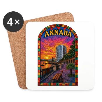 Annaba Stained Glass Bedtime Walk - Coasters (set of 4) - white - Front