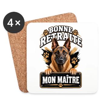 Bonne retraite mon maître - Dessous de verre (lot de 4) - blanc - Devant