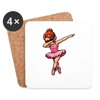 Ballerine rousse en appulit - Dessous de verre (lot de 4) - blanc - Devant
