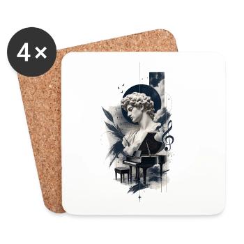 Art esthétique du piano - Dessous de verre (lot de 4) - blanc - Devant