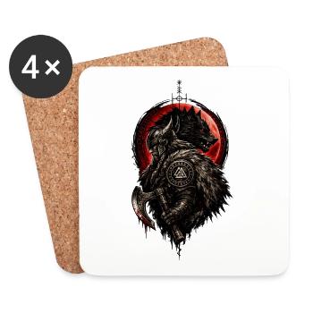 Viking Werewolf Warlord - Coasters (set of 4) - white - Front