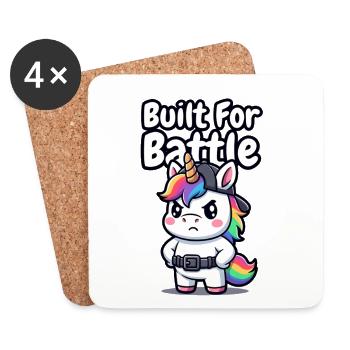 Built For Battle Unicorn - Coasters (set of 4) - white - Front