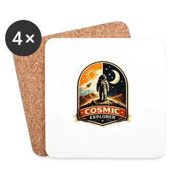 Écusson Cosmic Explorer - Dessous de verre (lot de 4) - blanc - Devant
