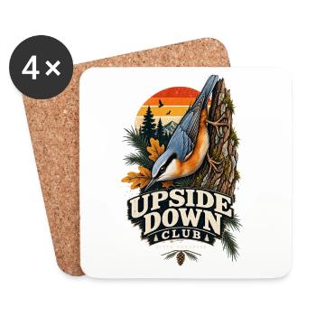 Kleiber Upside Down Club Natur-Badge Vintage  - Untersetzer (4er-Set) - Weiß - Vorne
