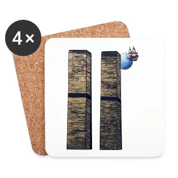 The two Towers - Coasters (set of 4) - white - Front