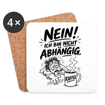 Kaffee Abhängig - Untersetzer (4er-Set) - Weiß - Vorne