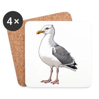 Mouette - Dessous de verre (lot de 4) - blanc - Devant