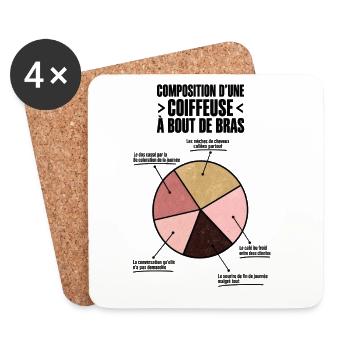 Composition d’une coiffeuse - Dessous de verre (lot de 4) - blanc - Devant