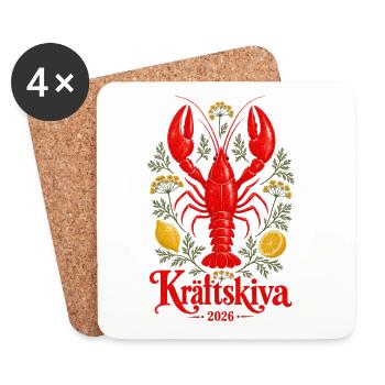 Crayfish party 2026 - Coasters (set of 4) - white - Front
